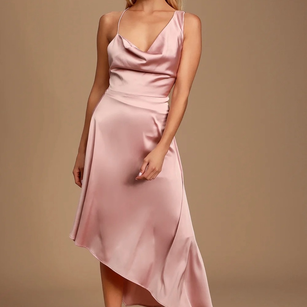 Satin pink dress